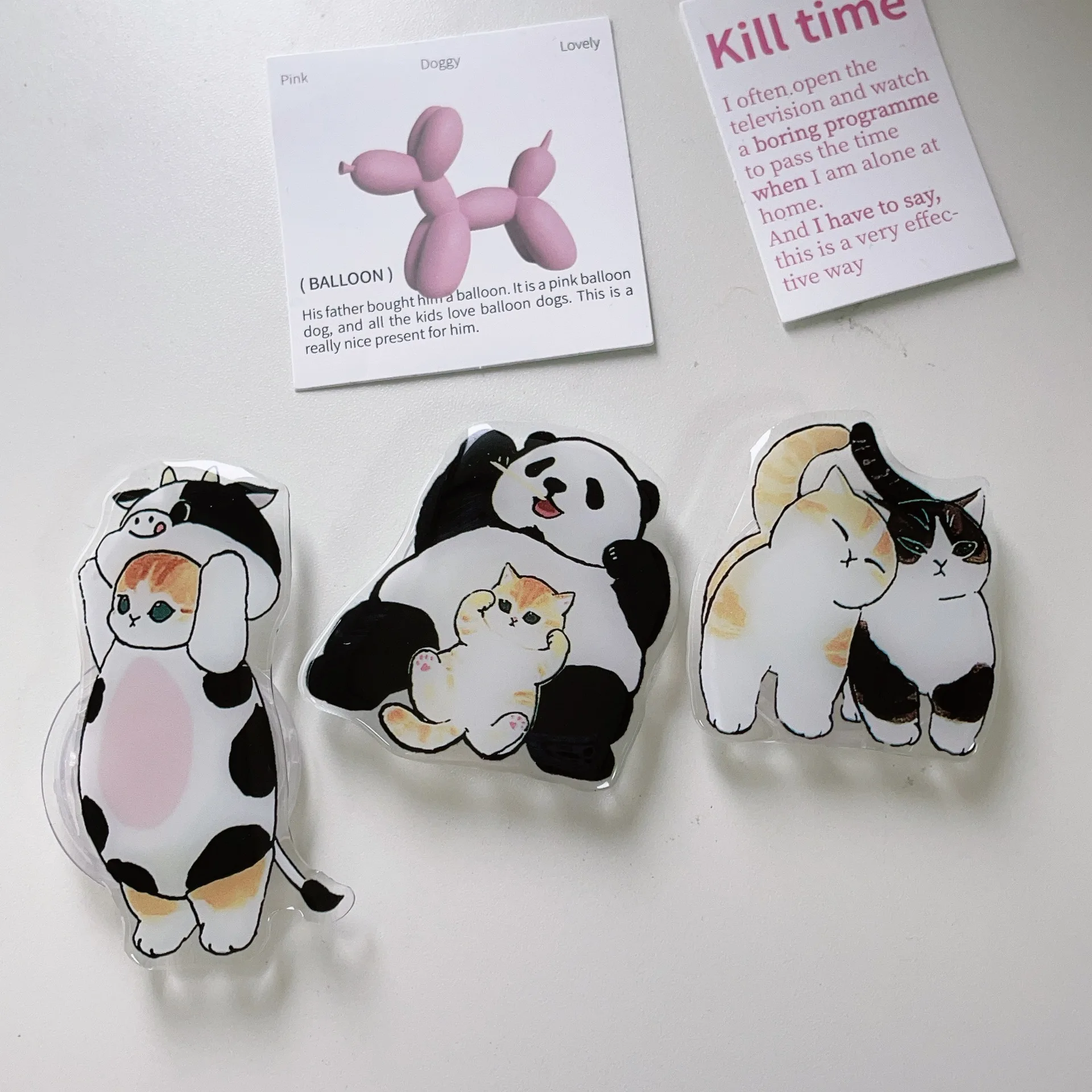 

Держатель для мобильного телефона с изображением кота и панды, подставка Griptok для iPhone 15 16, кронштейн, расширяющаяся подставка, держатель для пальцев, аксессуары для телефонов