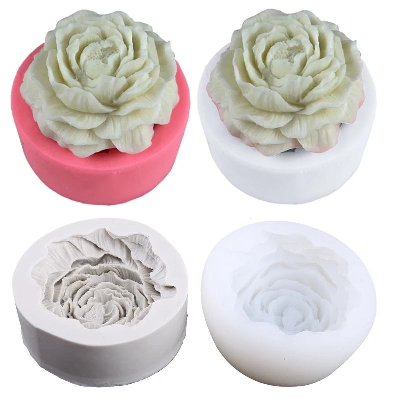 

3D Peony Flower UV Crystal Epoxy Resin Mold Plaster Soap Silicone Mould DIY Crafts Home Decorations 40GB