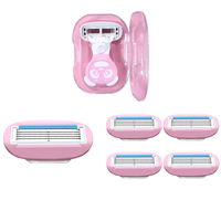 Women Portable Shaver Replaceable Cutter Head Trimmer Hair Shaver 5 Blades Razor Facial Hair Remover for Face/ Leg/ Armpit