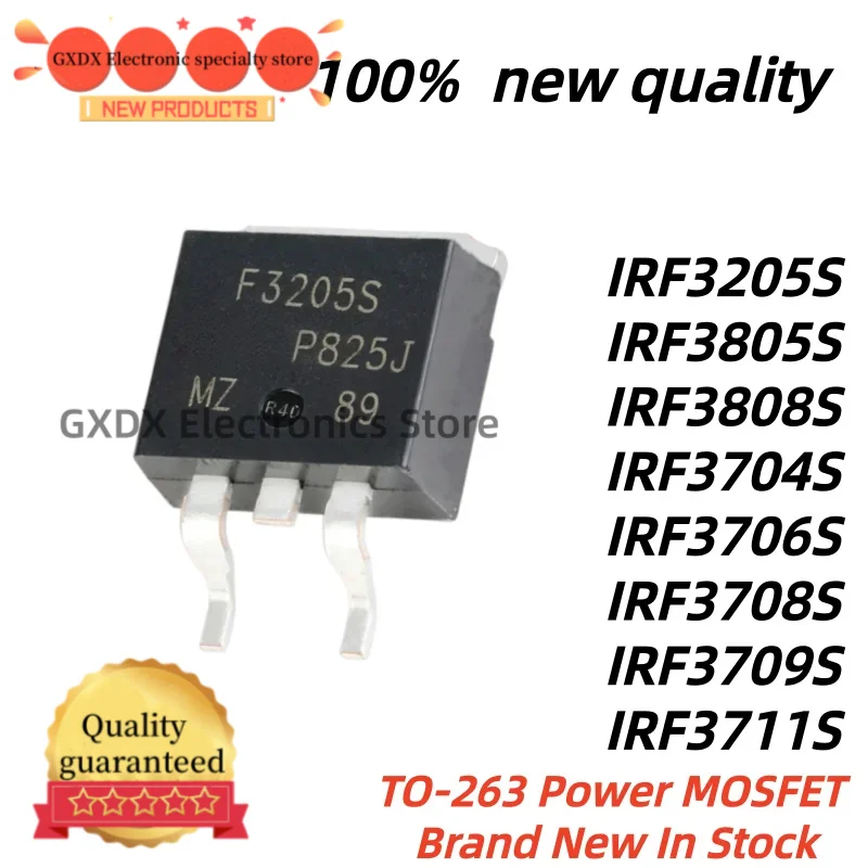 10Pcs 100% New IRF3706S IRF3709S IRF3205S IRF3704S IRF3808S IRF3805S IRF3711S IRF3708S TO-263 Power MOSFET Brand New In Stock