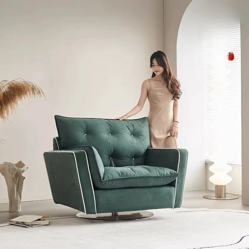 Single sofa, comfortable down rotating single chair