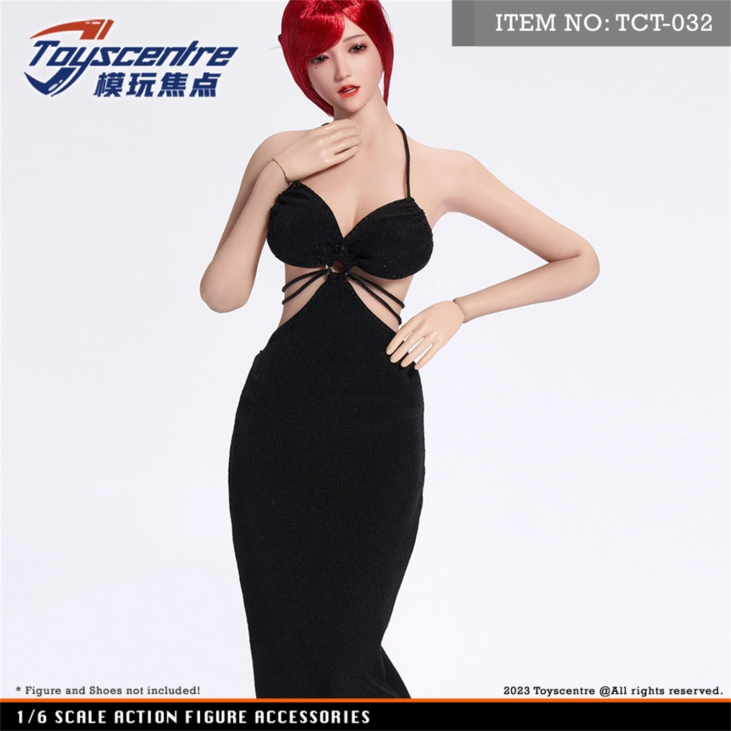 TCT-032 Black Evening Dress Long Skirt Clothes 1/6 Scale Model Fit for 12'' TBLeague JIAOU BJD OBJ Action Figure Body