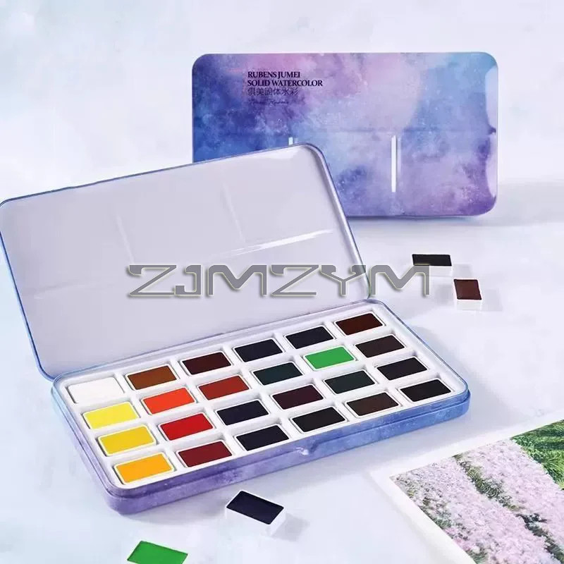 Watercolours Solid Watercolor Paint Set Professional Water Color for Painting Art Pigments Supplies 24 Colors
