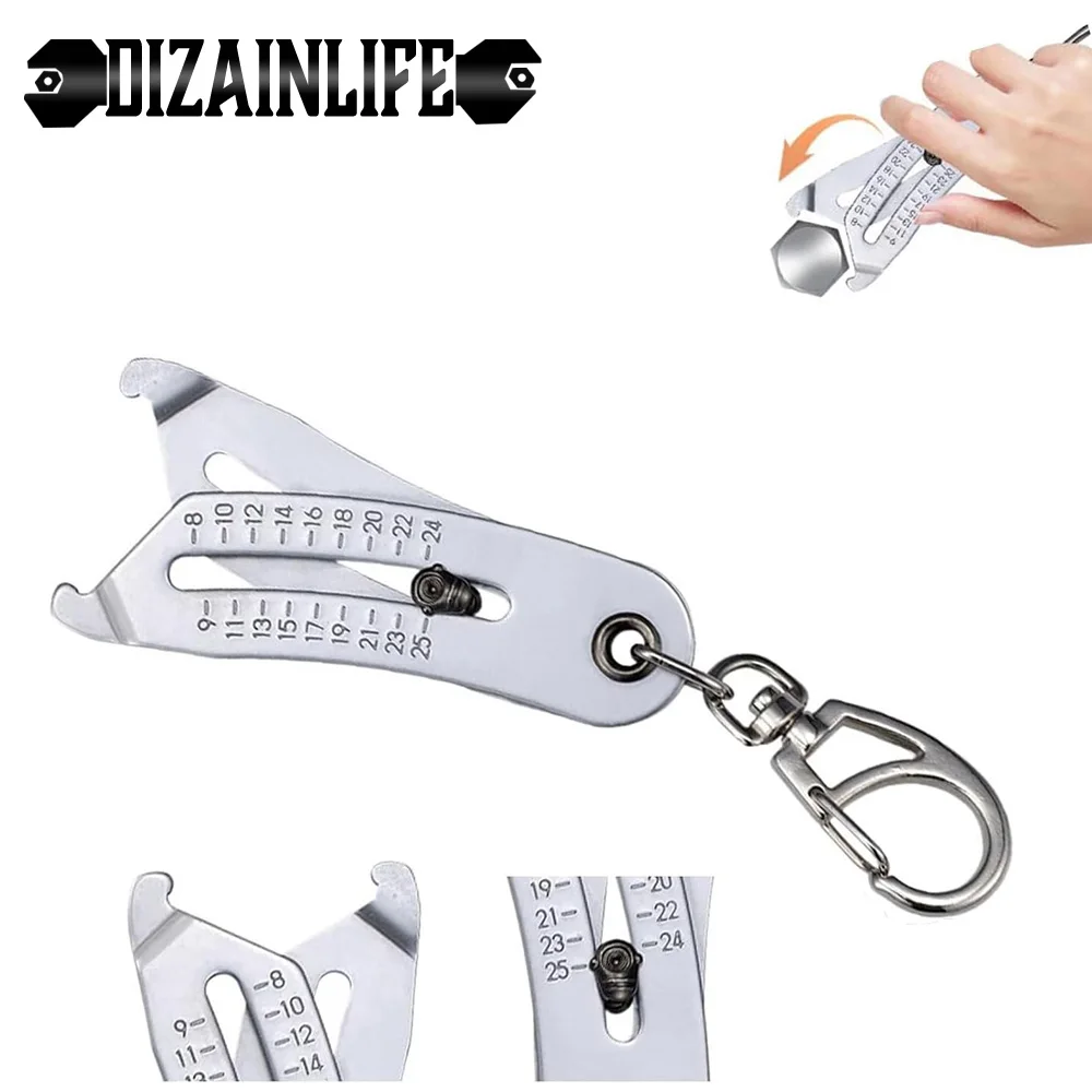 Precise Thread Size Checker Keychain Caliper Portable Gauge Hexagonal Nut Quick Accurate Measurement Screw Thread Measuring Tool