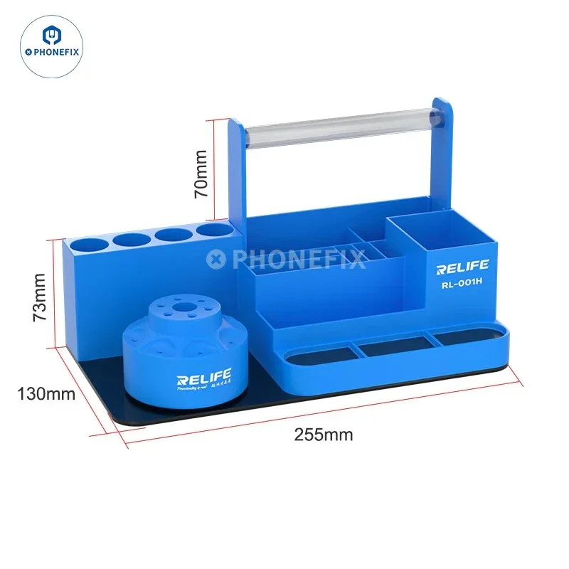 RELIFE RL-001H Universal Rotatable Magnetic Storage Box Electronics Accessories Holder for Phone Screwdriver Tweezer Repair Tool