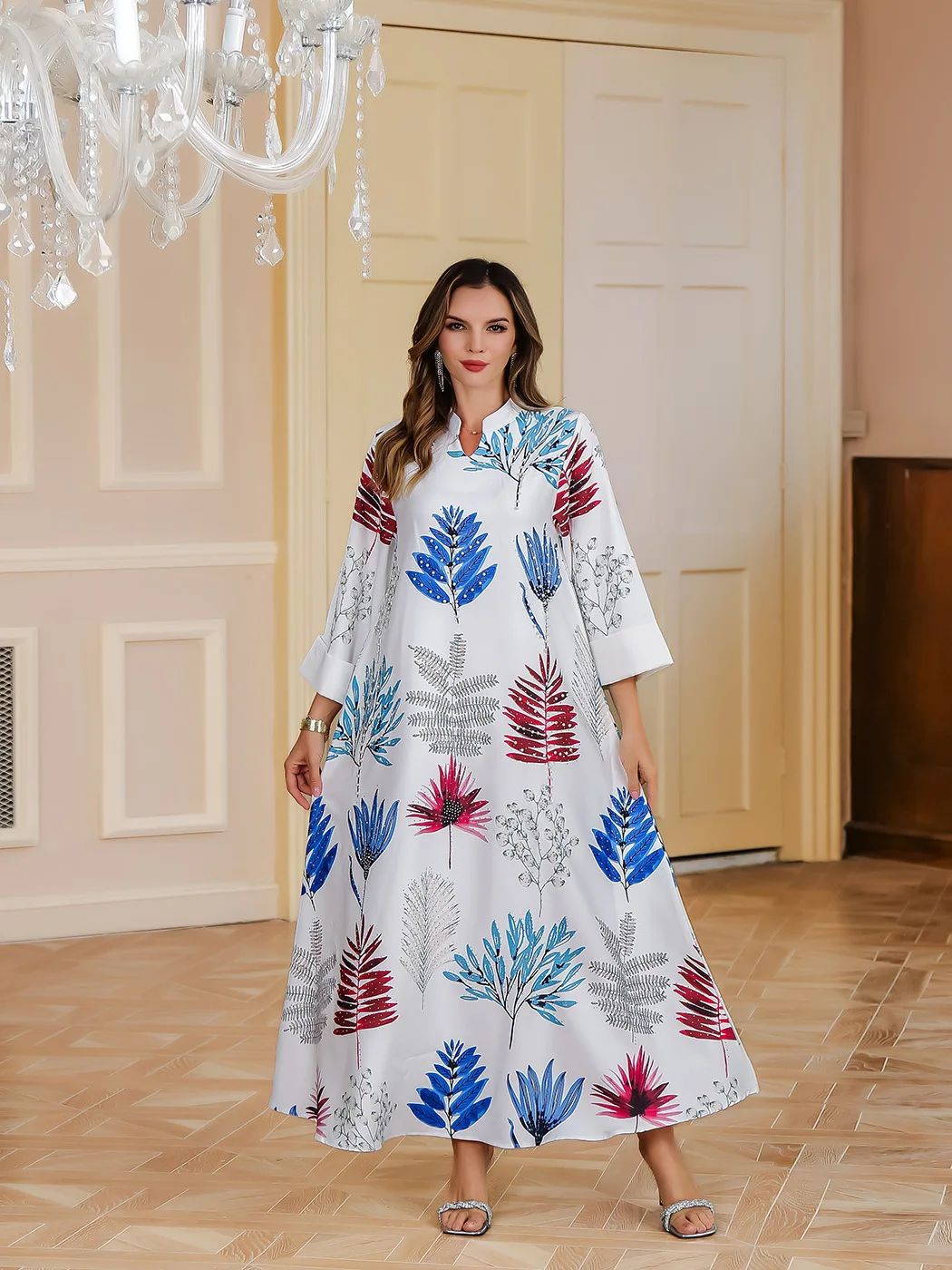 

Мусульманское роскошное модное универсальное платье высокого качества Абая, горячий бриллиантовый халат с принтом, Ближневосточный халат, исламская одежда