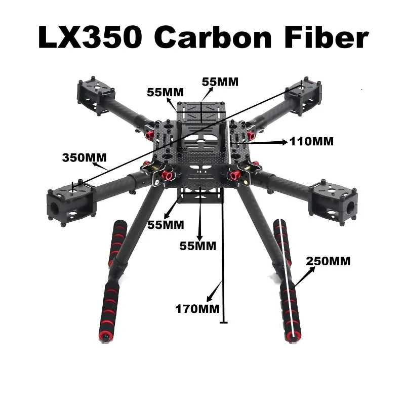 Cadre de drone PRO FPV LX350, quadrirotor léger à 4 axes de 350 mm avec train d'atterrissage pour la course et le style libre