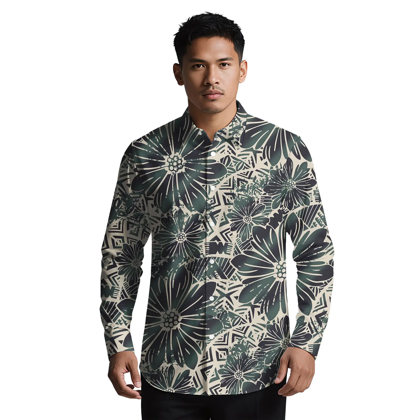 أسعار الجملة نمط العرقية نمط مخصص ألوها قمصان للرجال ملابس ساموا عادية البولينيزية المطبوعة تي شيرت للرجال #5