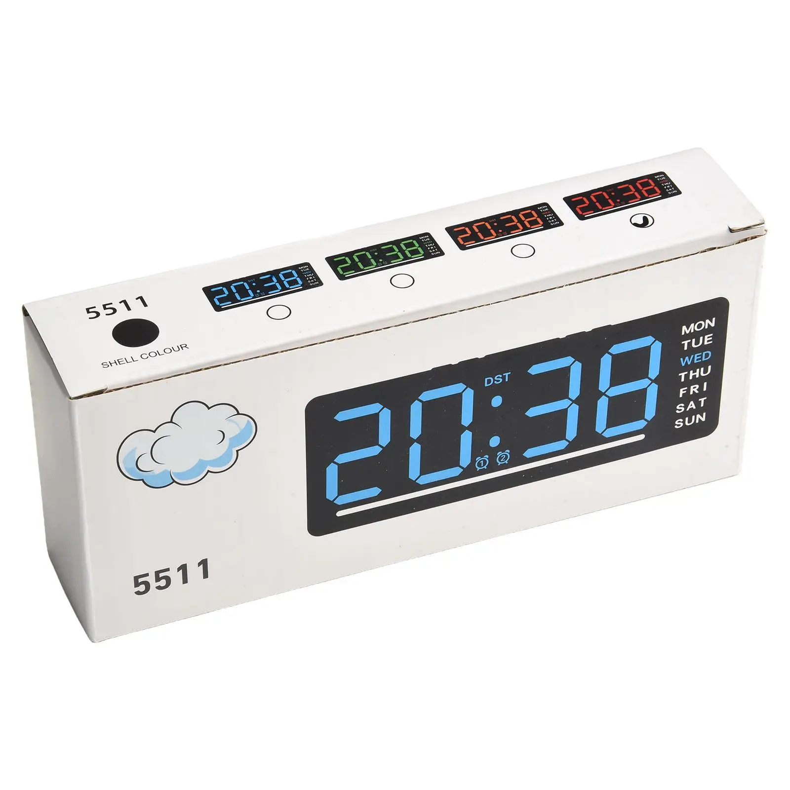 Digital Wall Clock Featuring Time Date Week Forward Countdown Large LED Screen for Home Office Restaurant Shop
