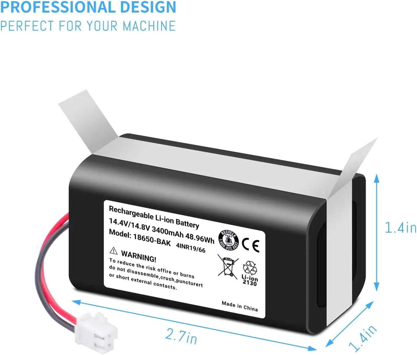 RVBAT850 Batería para Shark Ion R75, R85, S87, RV761, RV771,RV850C, RV1000S, RV1001AE, RV1100VL, UR1000SR, RV700_N, RV720_N