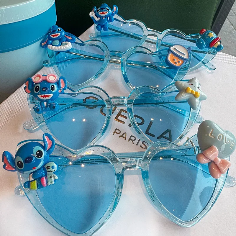 

1/6 pcs cartoon Stitch sunglasses with UV protection, cute outdoor soft-leg silicone beach sunglasses, gift for men and women