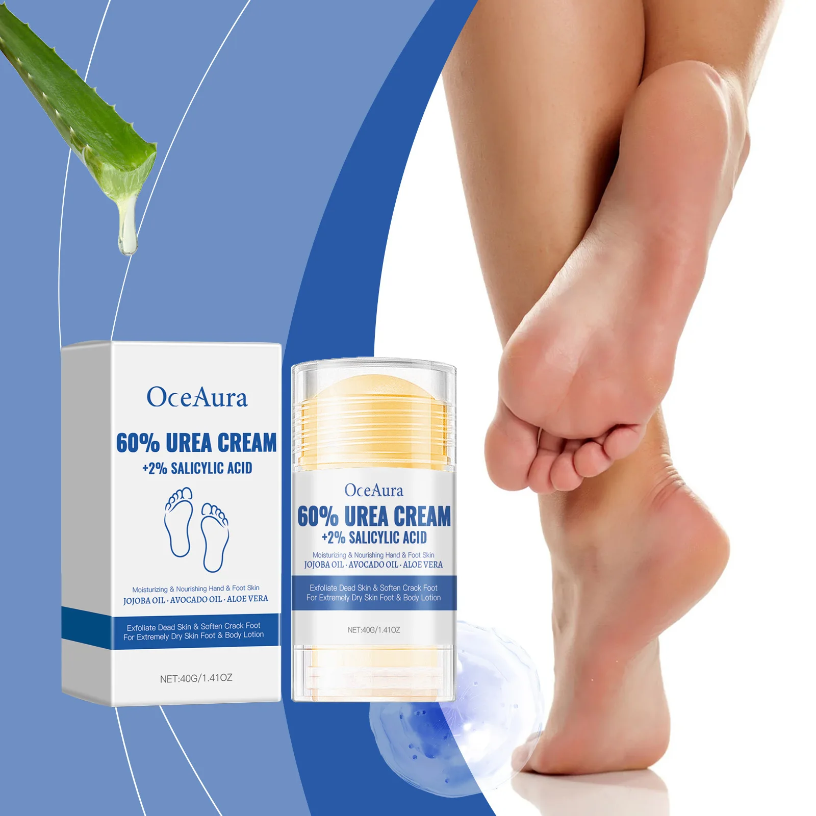 Foot Cream Exfoliating Dead Skin Remover Relief Dryness Heel Repair Softening Dry Cracked Feet Nourishing Moisturizing Skin Care view 3