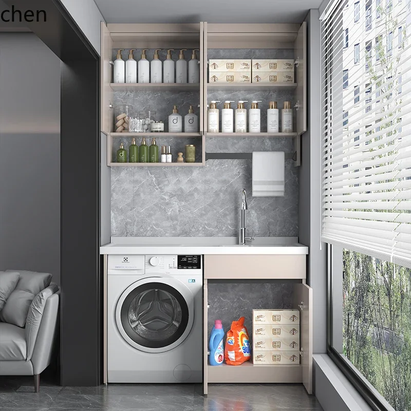 DSA Washing Machine Balcony Integrated Cabinet Combination Laundry Cabinet Laundry Sink Basin Companion
