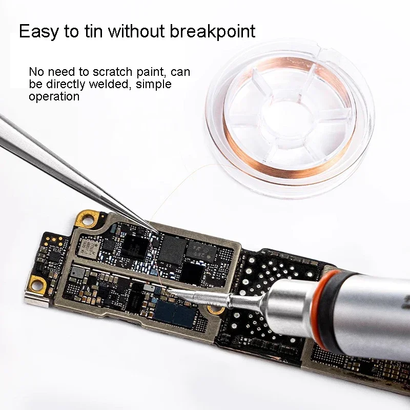 YCS 0.04 มม.ทองแดงลวด 0.02 มม.ลวด Super Fine สายจัมเปอร์ความเหนียวสูงสําหรับโทรศัพท์มือถือ PCB เชื่อมซ่อม Flying Line