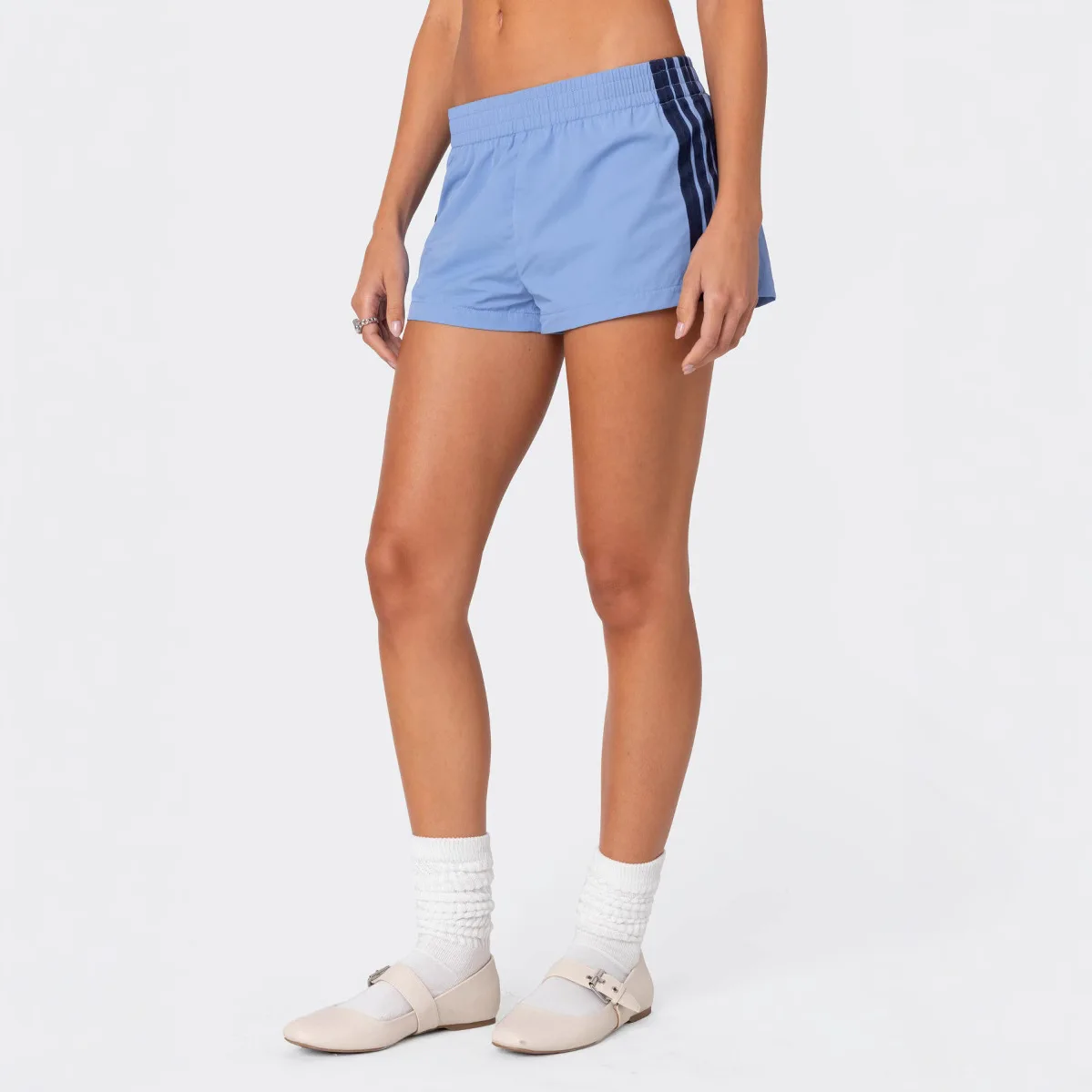Sports Shorts Women Summer Casual Fashion Stripe Print Elastic Waist Mini Loose Workout  Pants Beach