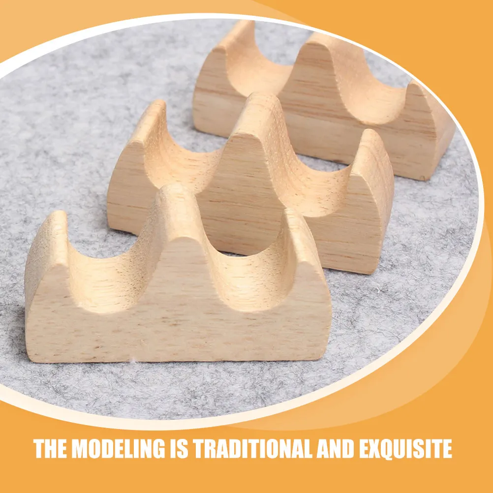 6Pcs Traditional Chinese Calligraphy Brush Rest Wooden Pen Holder Stand for Writing Brushes Pens Desktop Study Office Organizer