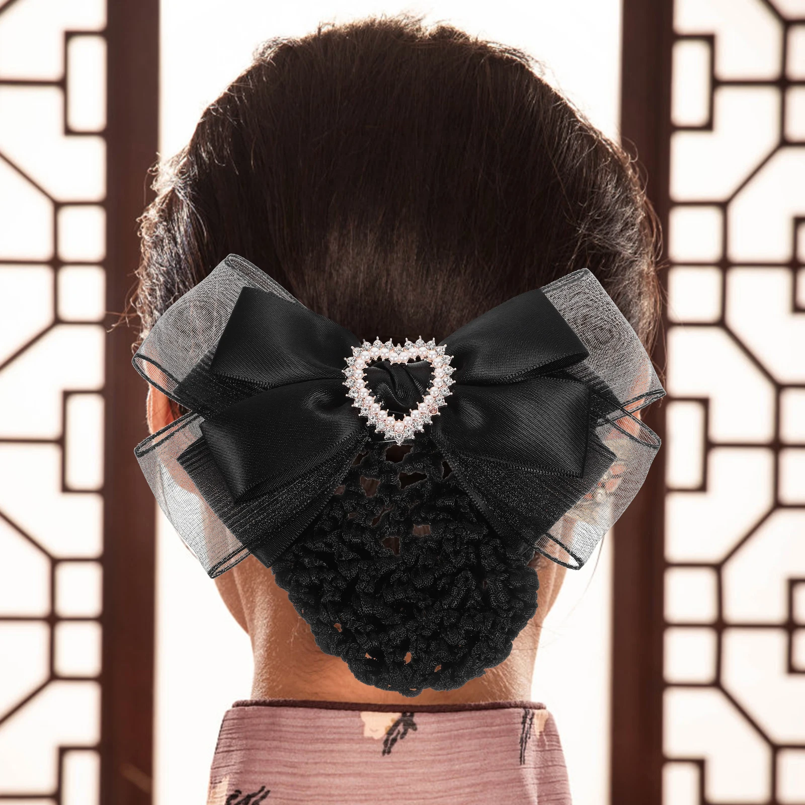 

1pcs Black Hair Clip Nets Professional Hair Bun Cover Lightweight Suitable for Nurses Flight Attendants Bank Telecom Staff