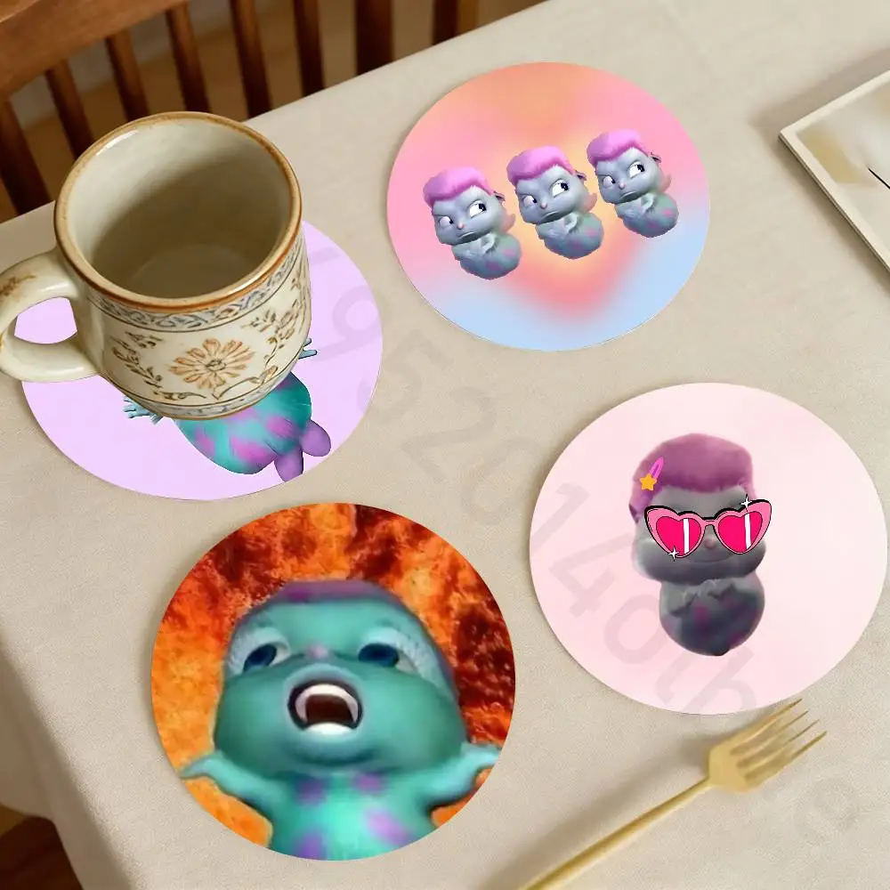 

B-Bibble Doll Wooden Coaster Set Coffee Teacup Decoration Coffee Shop Beverage Shop Family Restaurant