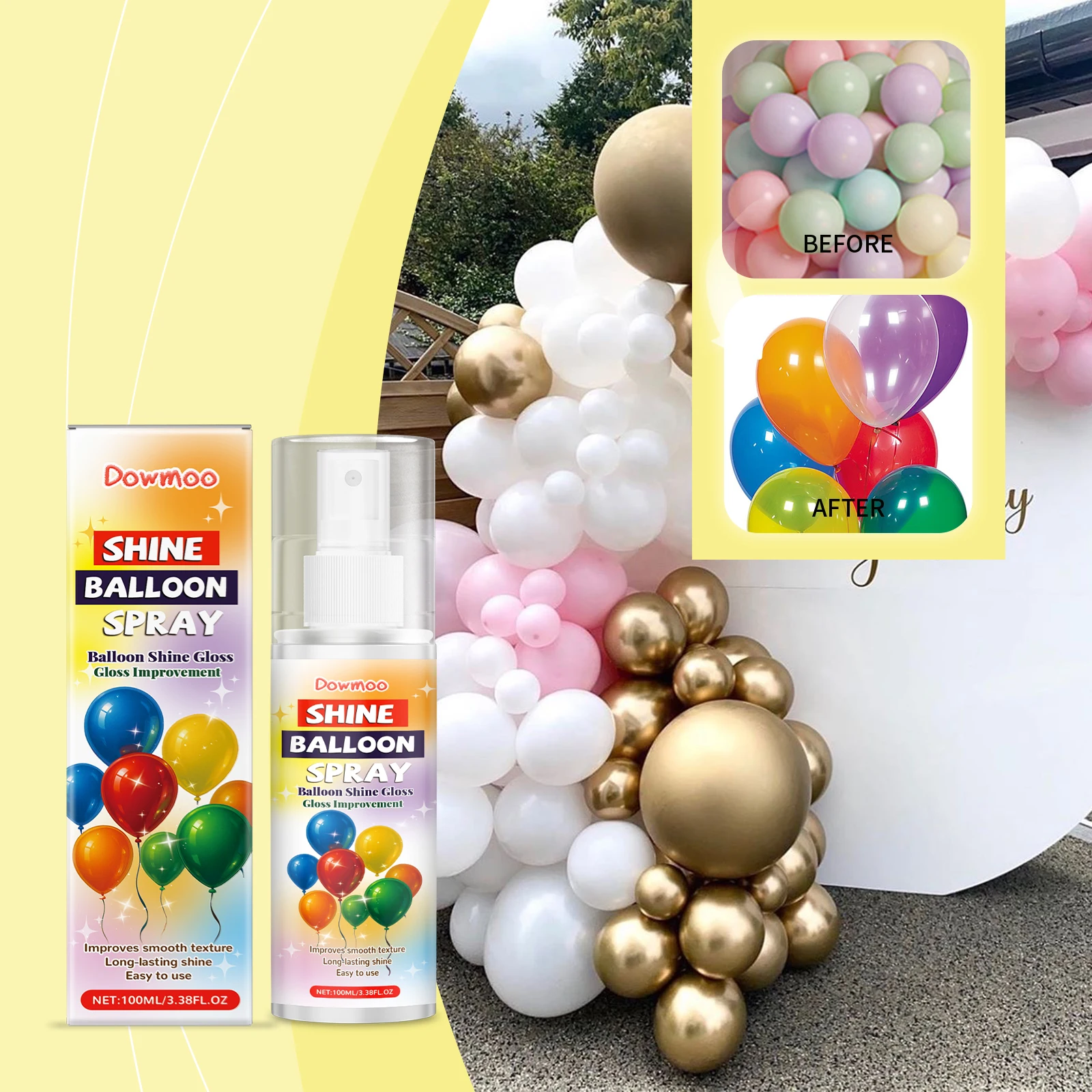 Balloon Shiny Spray Long Lasting Gloss Coat Anti Oxidation Brightening Agent Balloon Shine Mist For Birthday Party Decoration