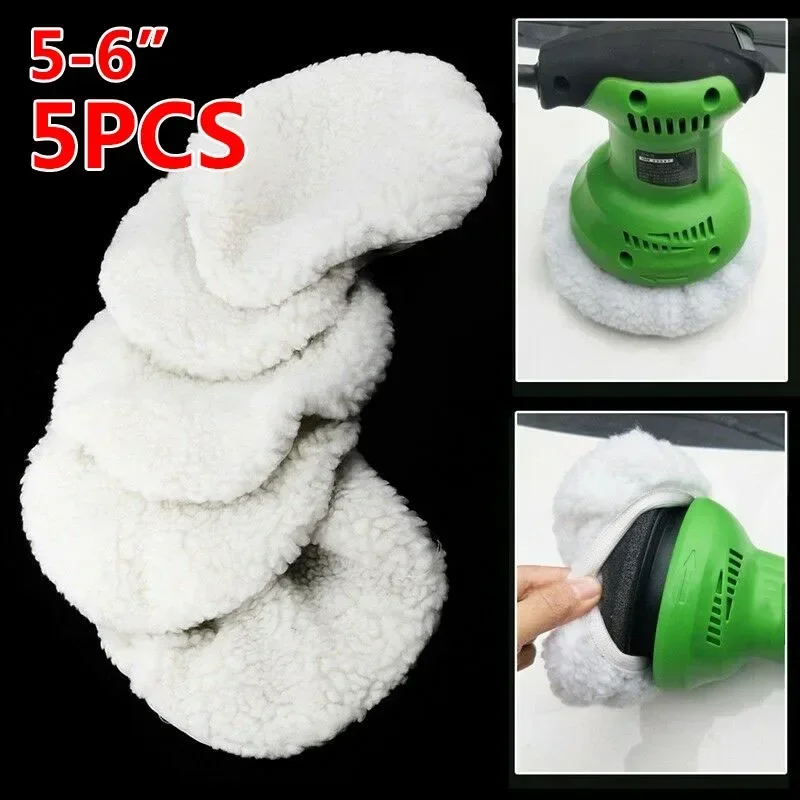 

5pcs Car 5-6" Polishing Bonnet Buffer Pads Soft Wool Cars Polishing Waxing Tool Sets Buffing Paints Care Polisher Pads Accessory