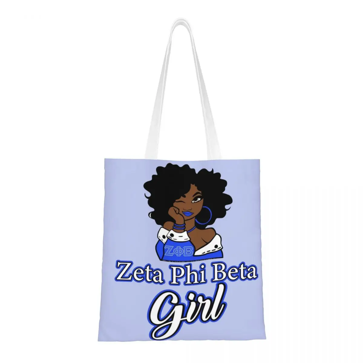 Zeta Phi Beta Sac fourre-tout en toile pour fille, sac à provisions écologique de grande capacité, sacs d'école unisexes