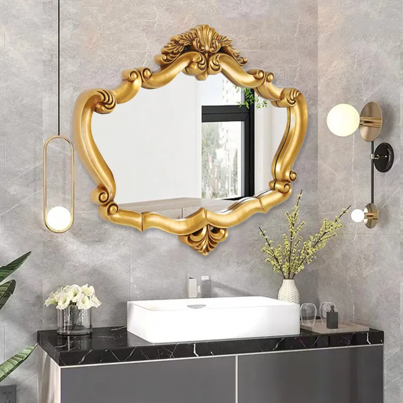 European bathroom mirror living room wall hanging porch decorative mirror household makeup dressing mirror