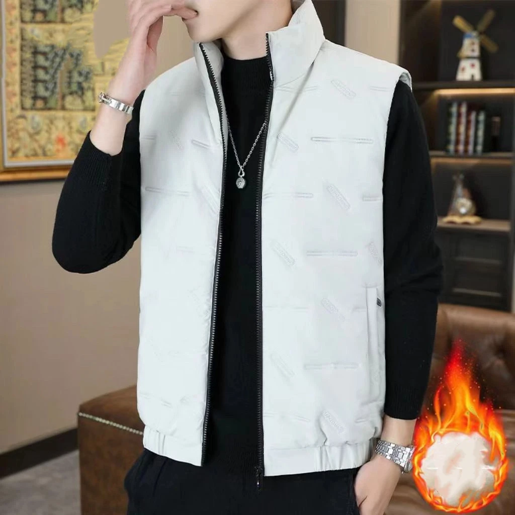 

Winter Men's Vest Plus Velvet Thickened Down Cotton Warm Men's Vest Jacket