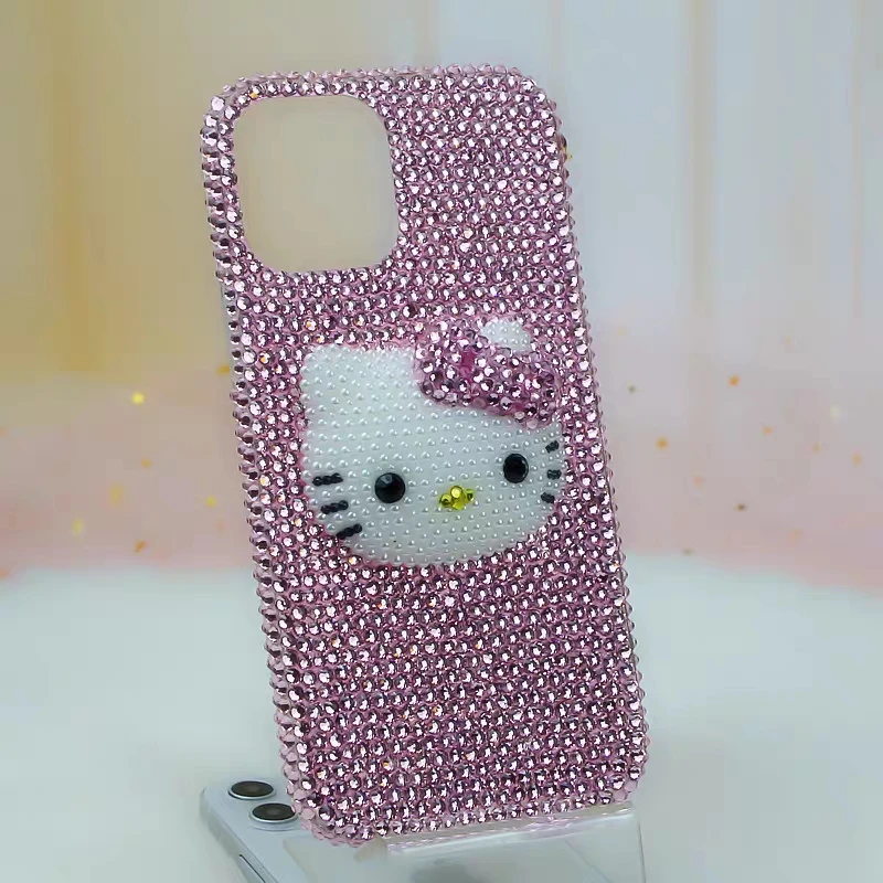 Imagem -05 - Rhinestone Bling Cristal Case do Telefone Cadeia Transparente Capa Para-choques Iphone 11 12 13 14 15pro Max x xs xr Plus se 10