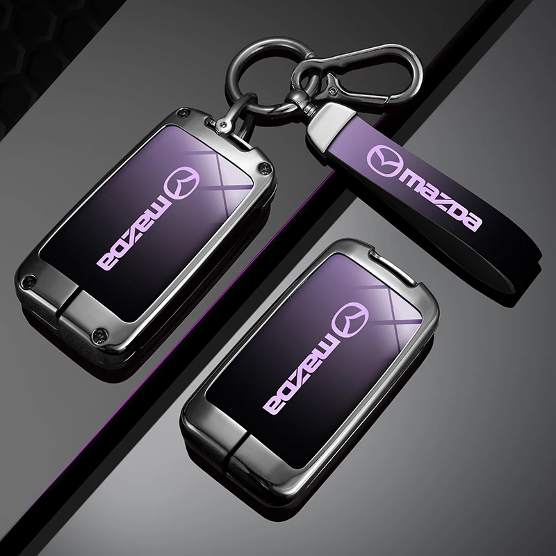 Zinc Alloy Car Key Holder For Mazda 3 5 6 SKYACTIV Axela Atenza CX30 CX5 CX8 CX9 MX5 RX8 RX7 BT50 Remote Protector Car Key Cover