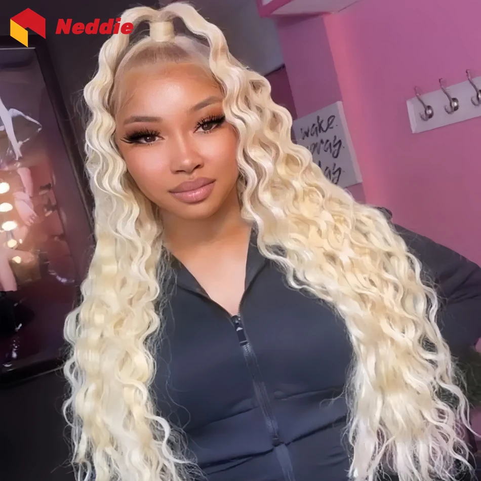 Brazilian Cheap 613 200 Density Curly 30 Inch Lace Front Blonde Wigs 100% Human Hair 13x6 Hd Lace Frontal Wig on Clearance Sale