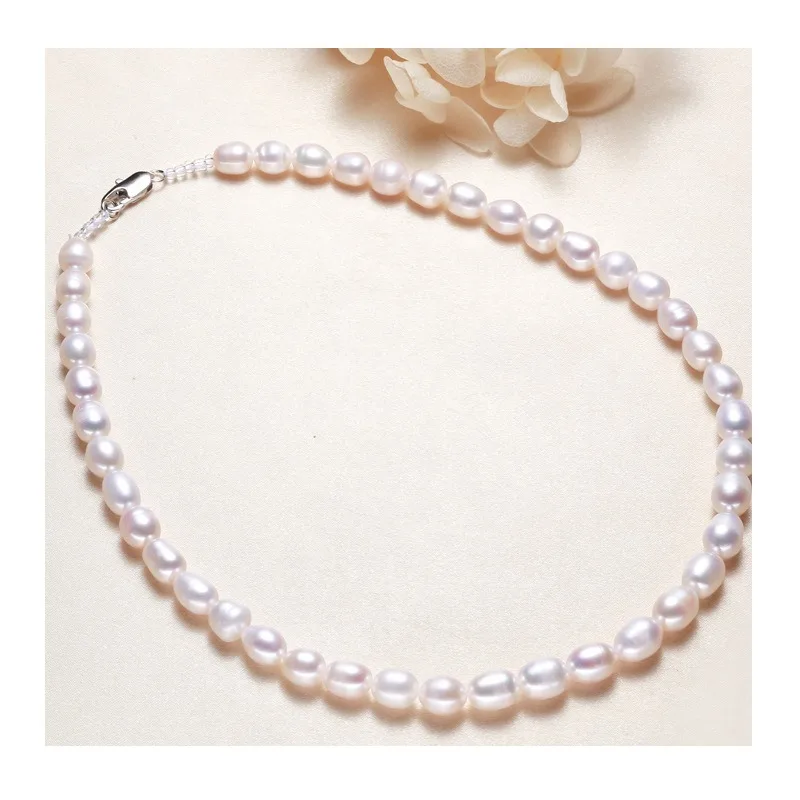 

Jewelry Stall Baroque Pearl Jewelry Gypsy Girls Rice Beads Freshwater Pearl Necklace