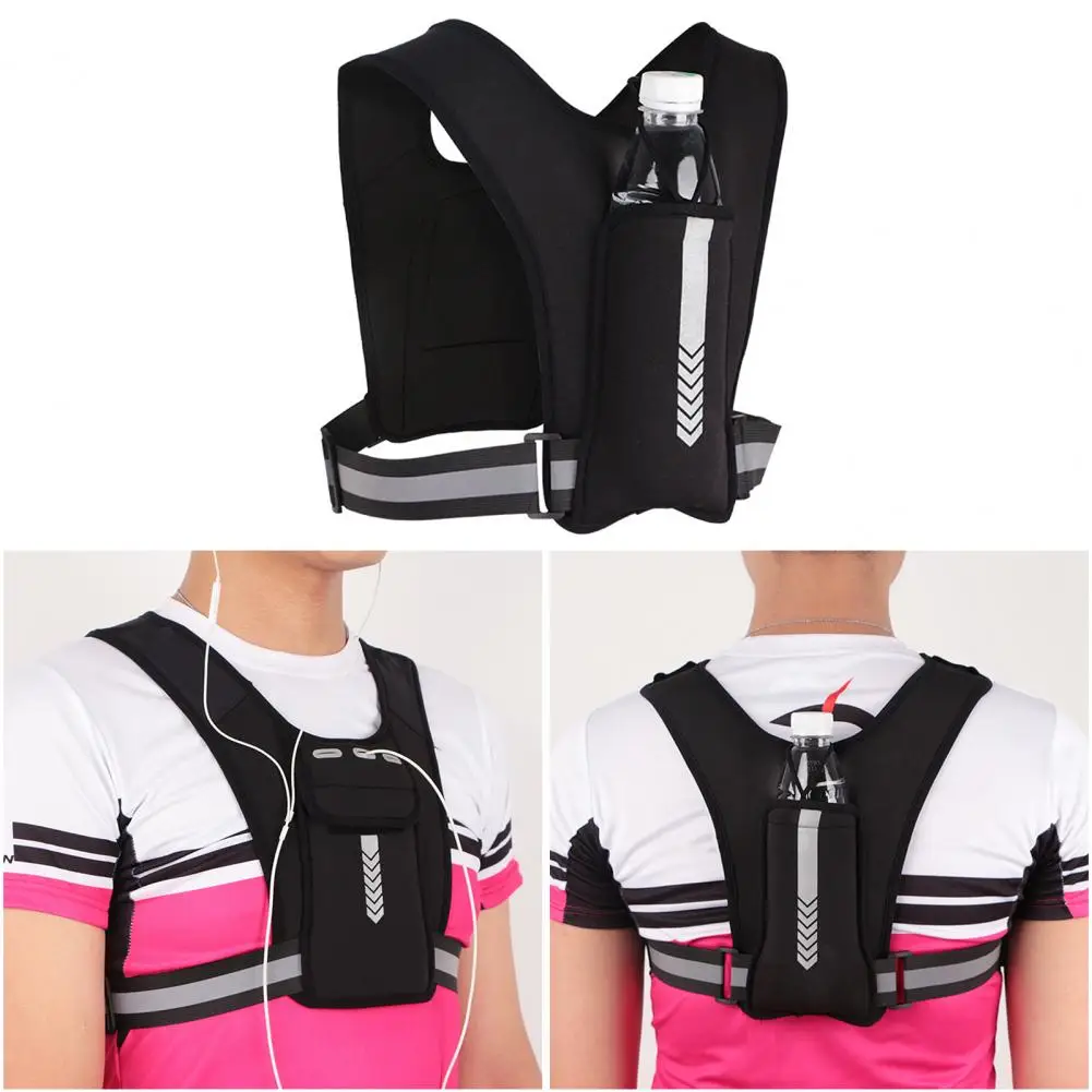 Running Vest Chest Phone Holder Reflective Workout Gear Sport Water Bag Backpack Cycling Trail Hydration Knapsack Water Rucksack