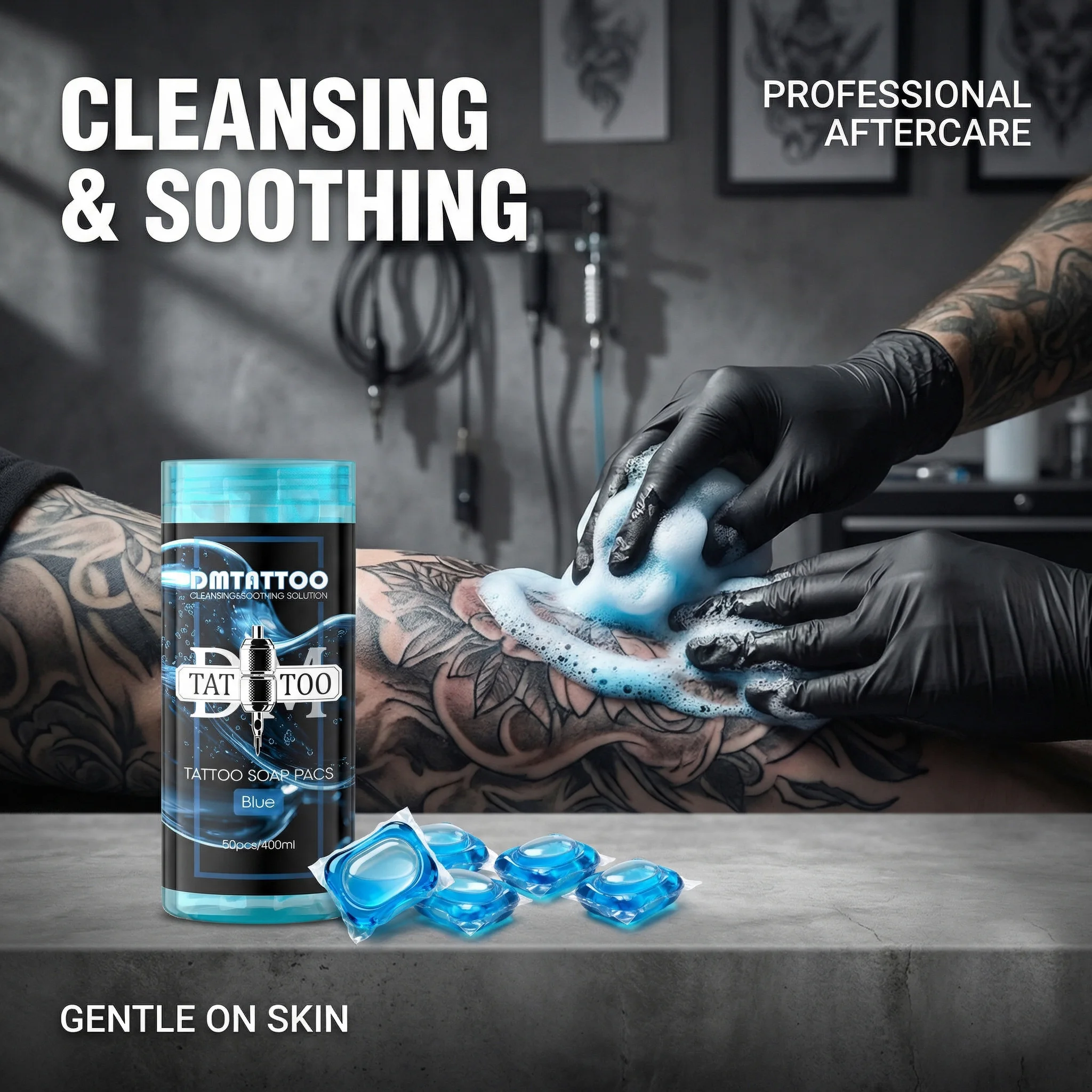 

50/25 шт. Ультраконцентрированное мыло DM для подготовки кожи к татуировке, мыло для тату, принадлежности для тату и пирсинга, очищение кожи, уход за татуировками