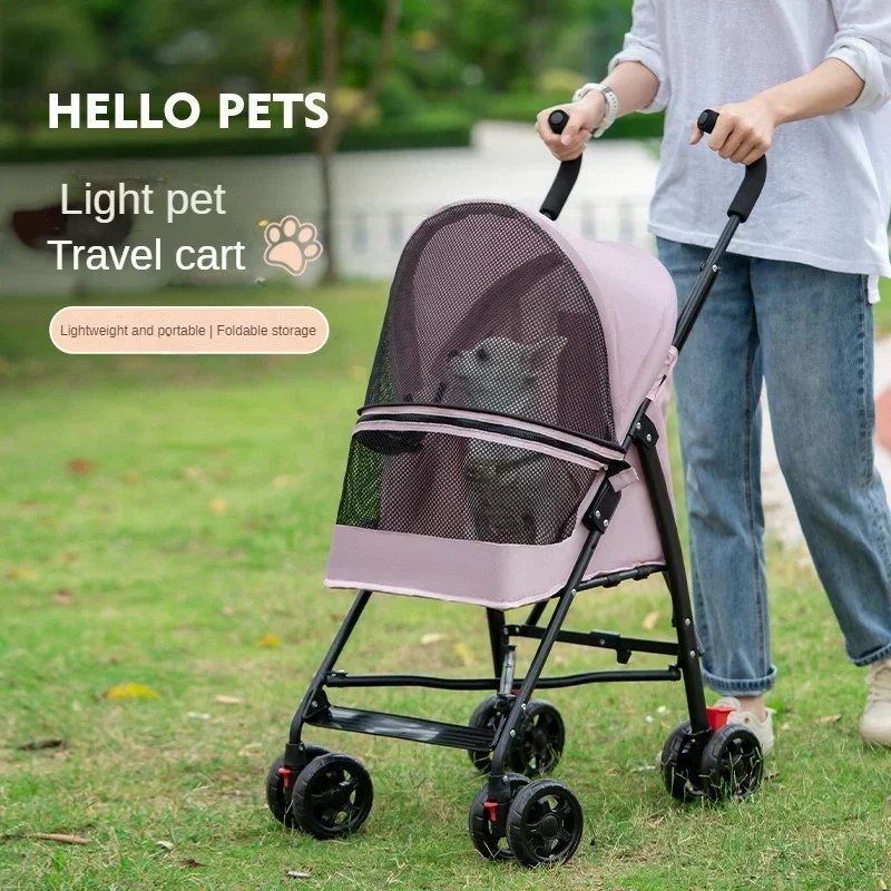 Foldable Pet Foldable Pet Stroller For Small Dogs And Cats Durable Metal Frame Oxford Fabric Small Pet Dogs When Going Out