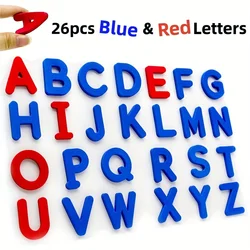 Red & Blue English Letter Magnetic Stickers Number Refrigerator Magnetic Stickers Alphabet Spelling Educational Kids Toys