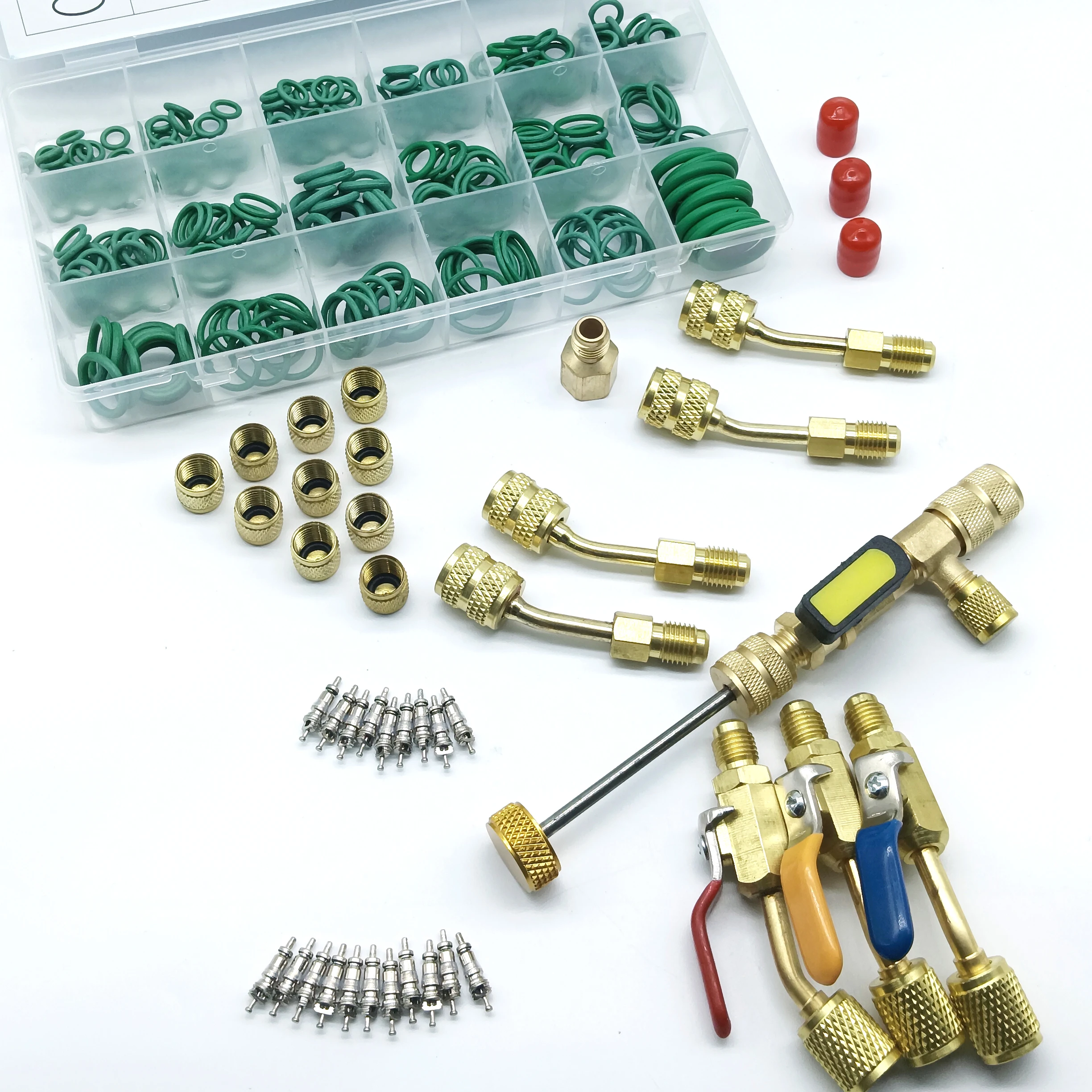 Air Conditioning Valve Refrigerant Tool Valve Core Remover Installer Kit with Dual Size 1/4\