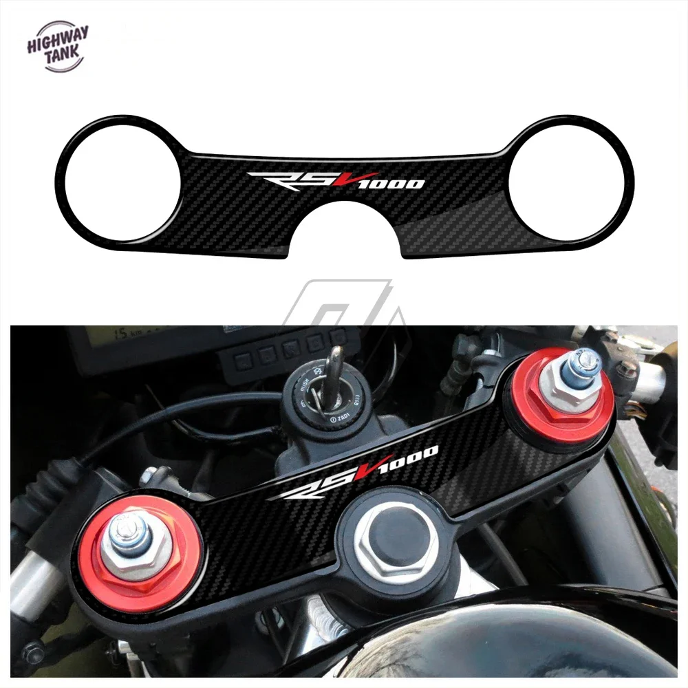 

3D Carbon Fiber Triple Tree Yoke Cover Protector Tank Pad Case for Aprilia RSV1000 and FALCO