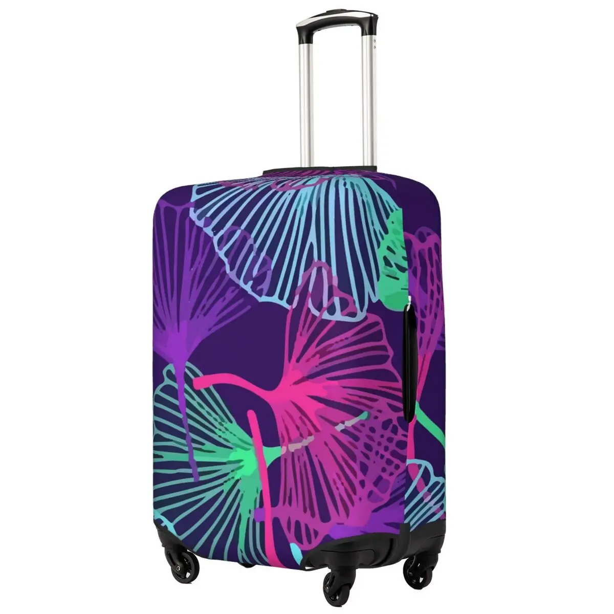 Colorful Ginkgo Biloba Suitcase Cover Tropical Leaves Travel Flight Useful Luggage Accesories Protector