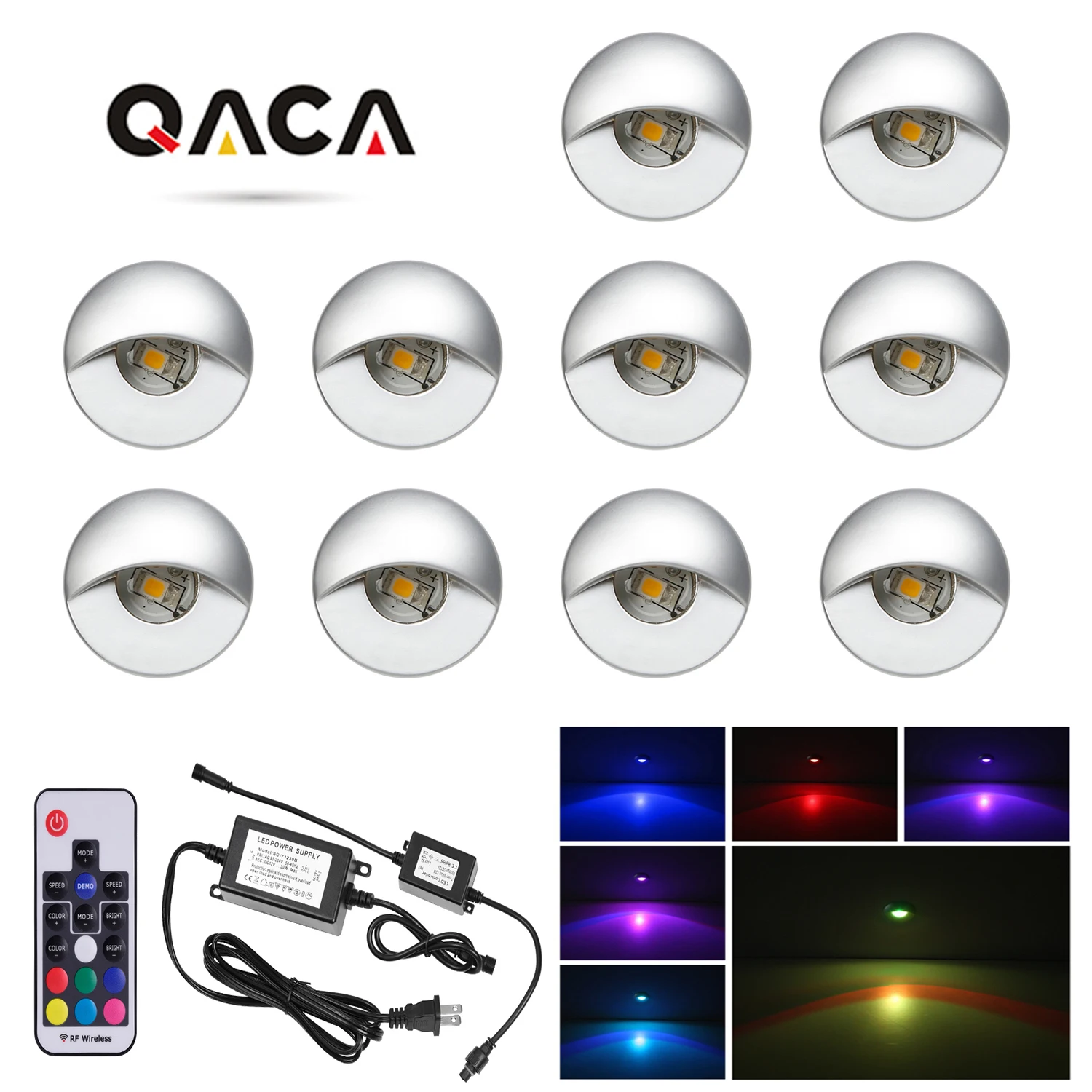 

QACA LED Recessed Deck Lights for Home Garden Decoration Aluminum Zinc Alloy Stairs Lighting DC12V Floor Porch Yard Patio Lamps