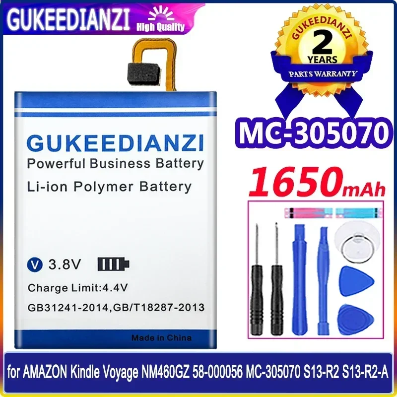 High Quality Replacement Battery 1650mah for Kindle Voyage NM460GZ 58-000056 MC-305070 S13-R2 S13-R2-A Batteria + Free Tools