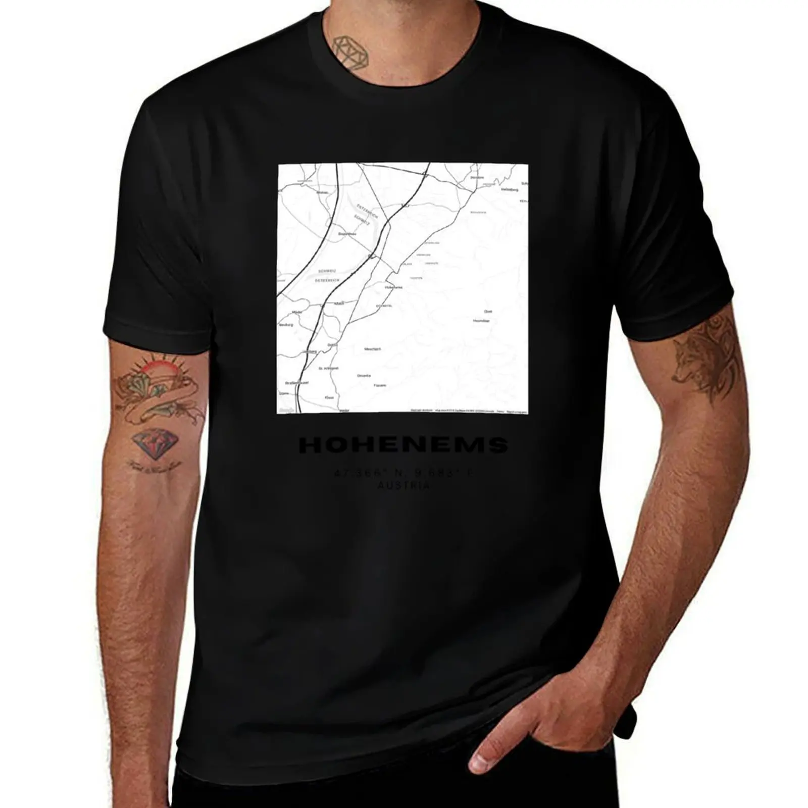 

Hohenems Map – Minimalist Vorarlberg Wall Print T-Shirt graphic tee shirt hippie clothes valentines clothes t shirt men