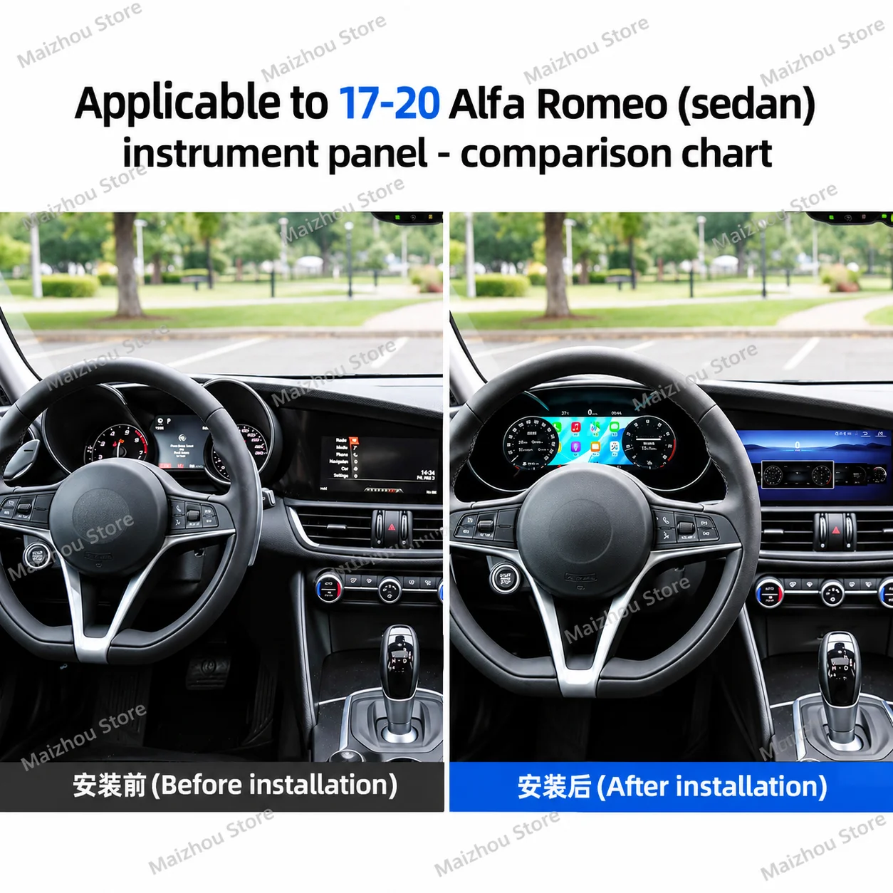 Digital Instrument Cluster For Alfa Romeo Giulia Stelvio 2015-2020 Virtual Cockpit LCD Dashboard Speedometer Multimedia Display