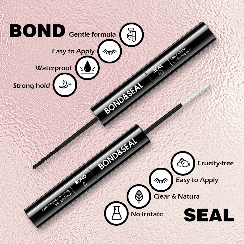 Bond and Seal Wimpern kleber DIY Cluster Wimpern kleber langlebige Mascara klare Beschichtung Regenmantel starker Halt wasserdicht