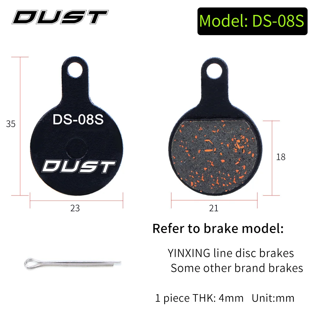 DUST 1 Paar Halbmetall-Fahrrad-hydraulische Scheibenbremsbelag MTB Mountainbike-Teile für SHIMANO XT XTR M315 SRAM Avid BB5 BB7 E1 E3