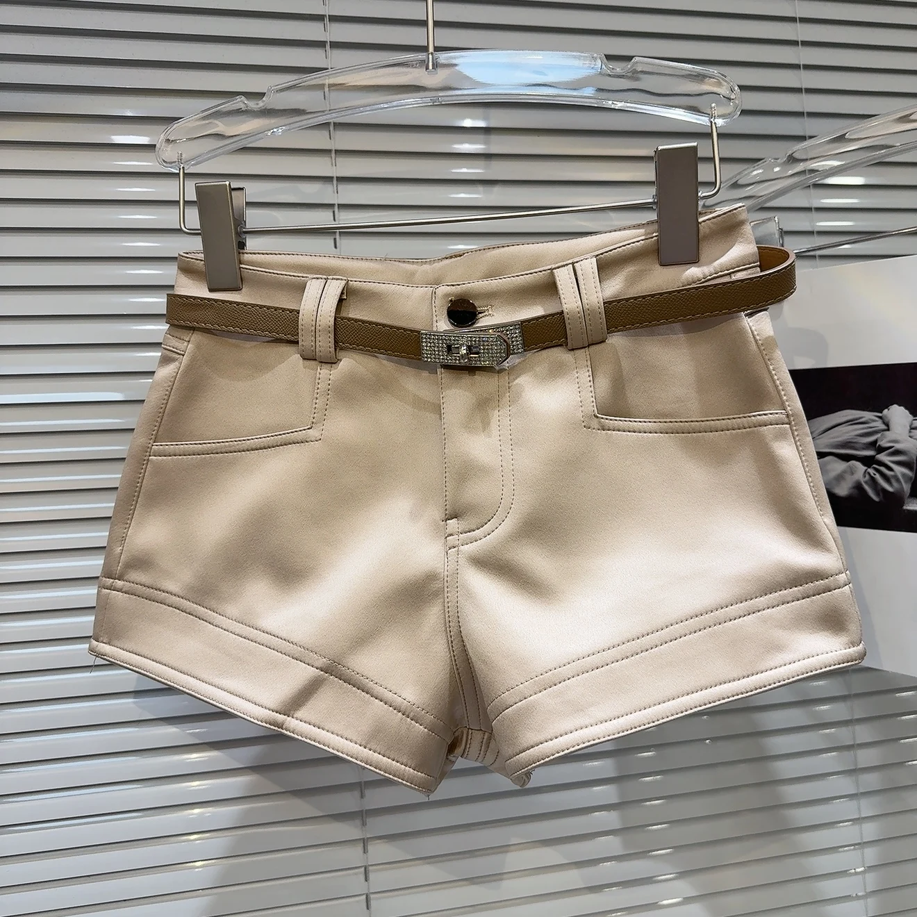 Pantalon à jambes droites tendance pour femmes, coupe cintrée, décontracté, avec ceinture fine, en soie et coton, longueur t-quarts