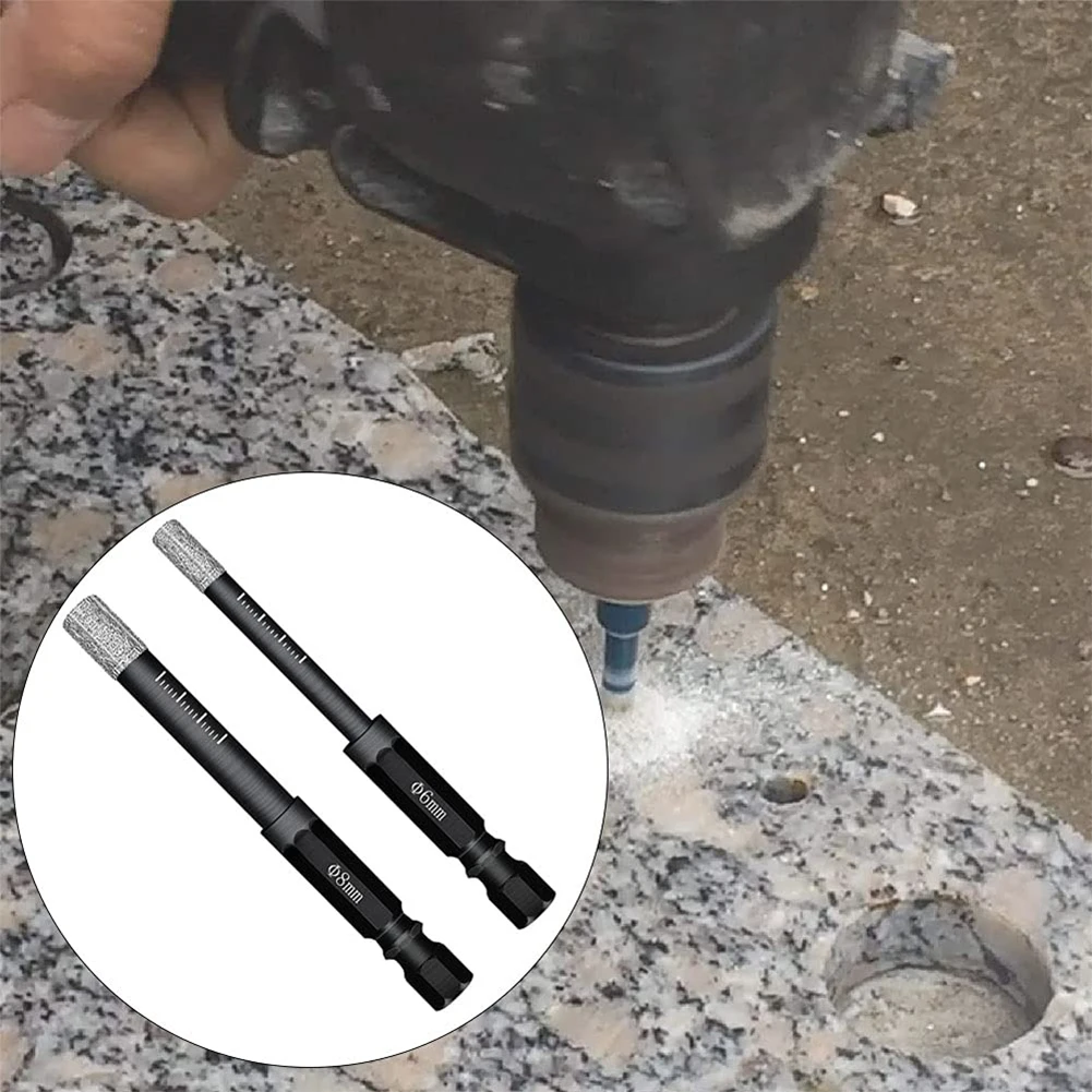 جديد جودة عملية مثقاب الماس متعدد الأغراض كفاءة عالية حياة طويلة بلاط الرخام يميل الشمع داخل 6 مللي متر/8 مللي متر أسود