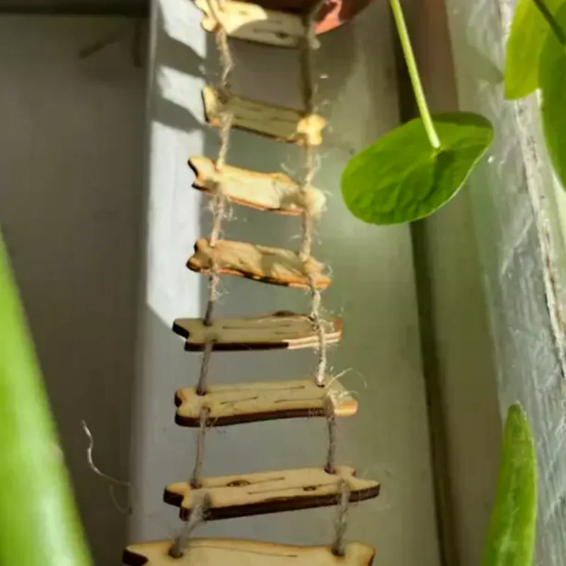 Wooden Fairy Bridge Rope Ladder, Miniature Fairy Garden Decor For Home Courtyard & Mini Landscape, Photography Prop Accessory
