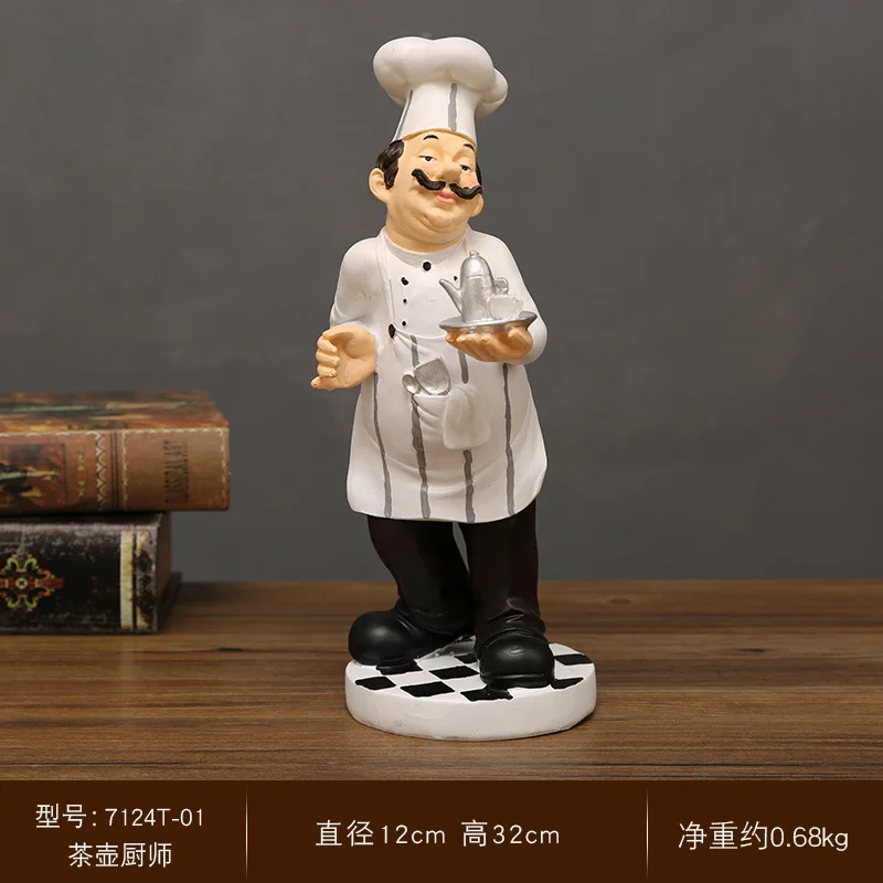 Chef Resin Statue Nordic Abstract Ornaments For Figurines Interior Sculpture Room Home Decor