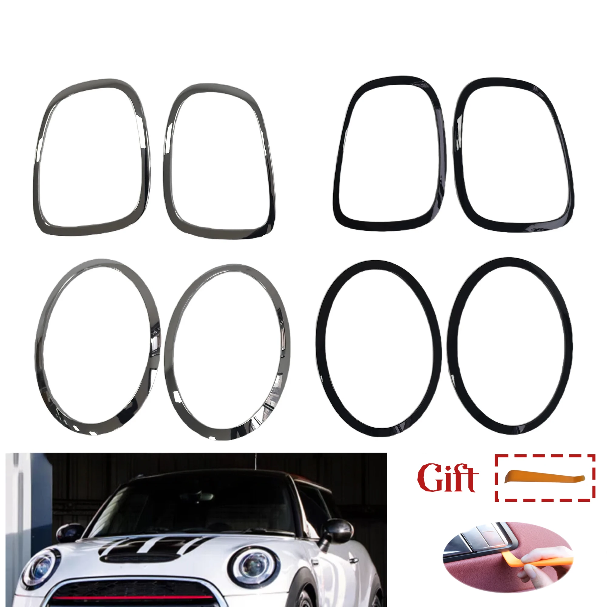 Para BMW Mini Cooper F55 F56 F57 2015-2024, Anillo Decorativo para Faros Delanteros, Marco para Luces Traseras, Bisel para Lámparas Delanteras y Traseras, Pieza de Repuesto