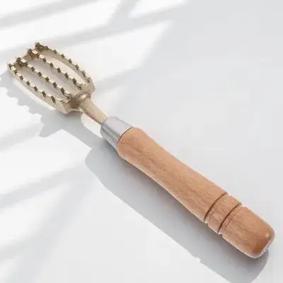 

Fish Scale Scraper Heavy Duty Brass Build Serrated Teeth Fast Scale Removal Easy Grip Anti-Slip Handle Fish Cleaning Tool